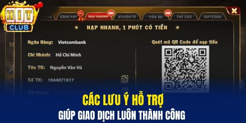 Các lưu ý hỗ trợ giúp giao dịch luôn thành công&nbsp;